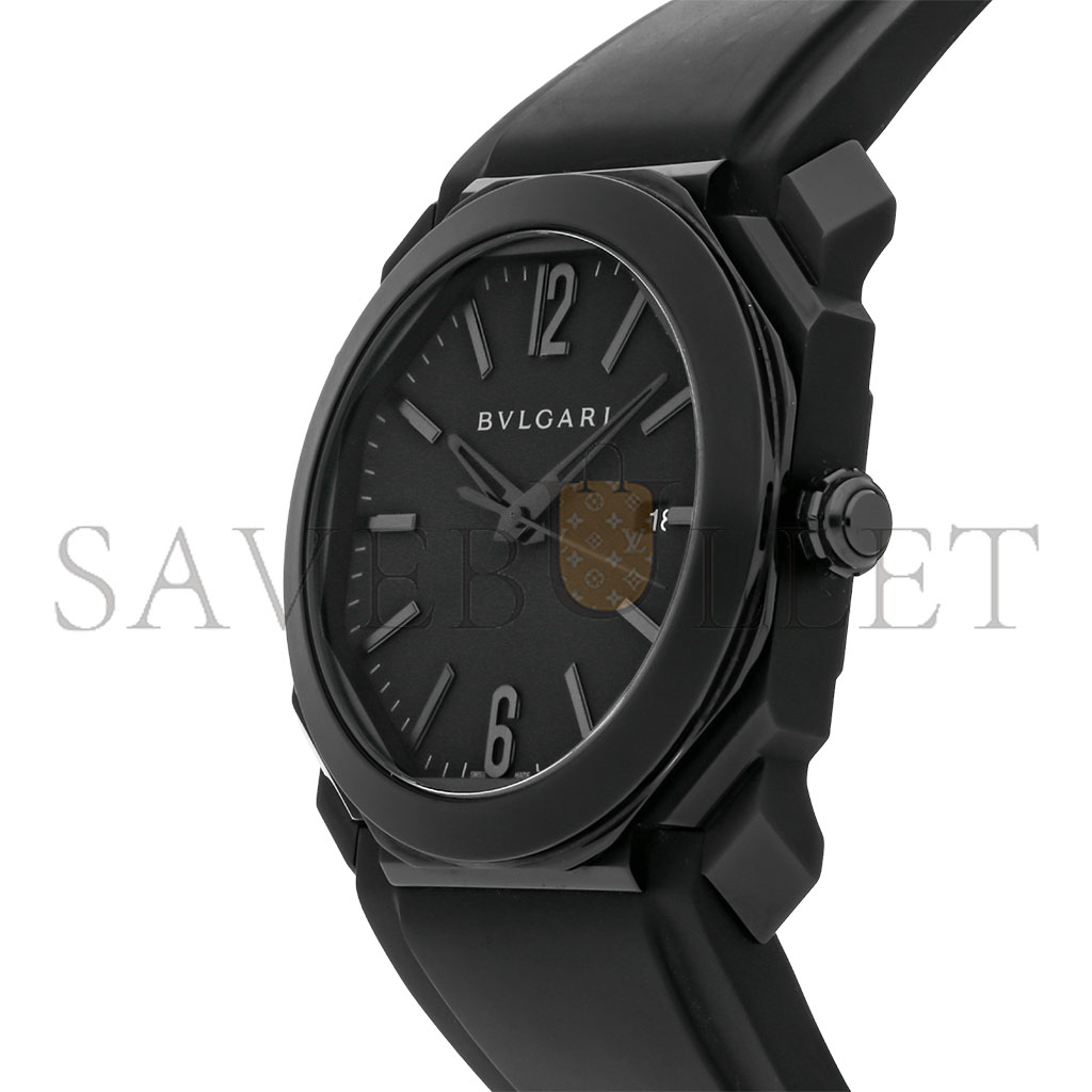 BVLGARI OCTO ULTRANERO BLACK STEEL AUTOMATIC 41MM MEN'S WATCH 102737